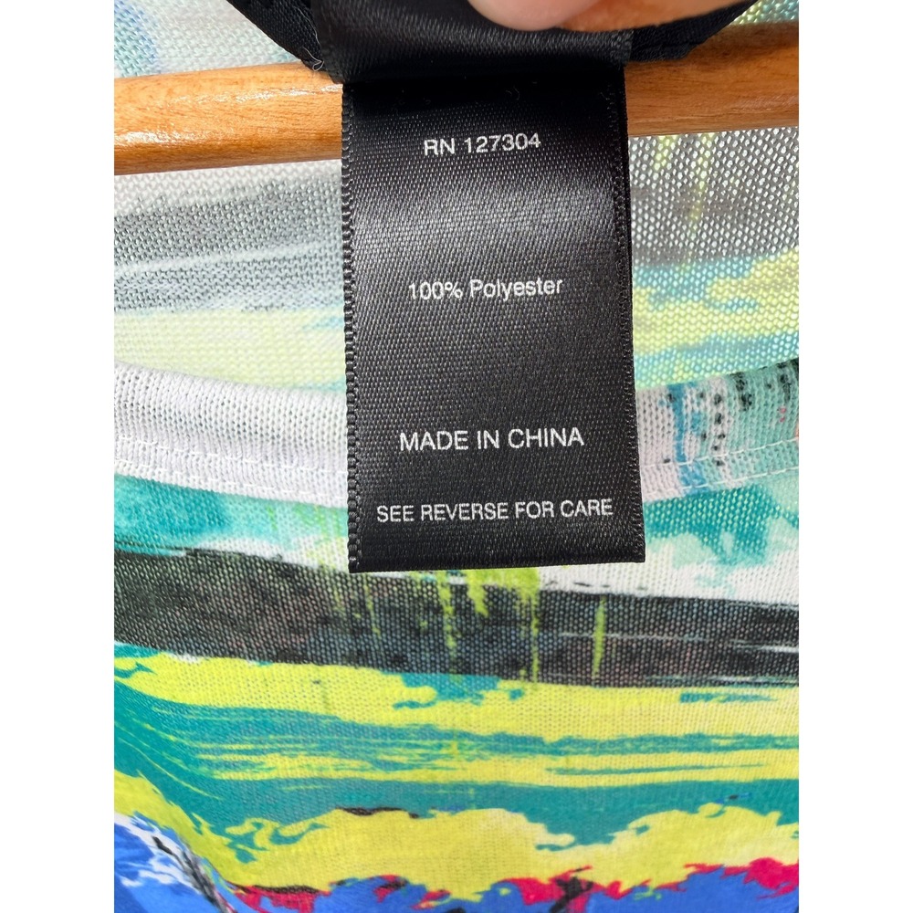 Ali Miles Round Neck Raglan Sleeve Sequin Pocket Tunic Shirt Sz Medium Artsy - Picture 4 of 5